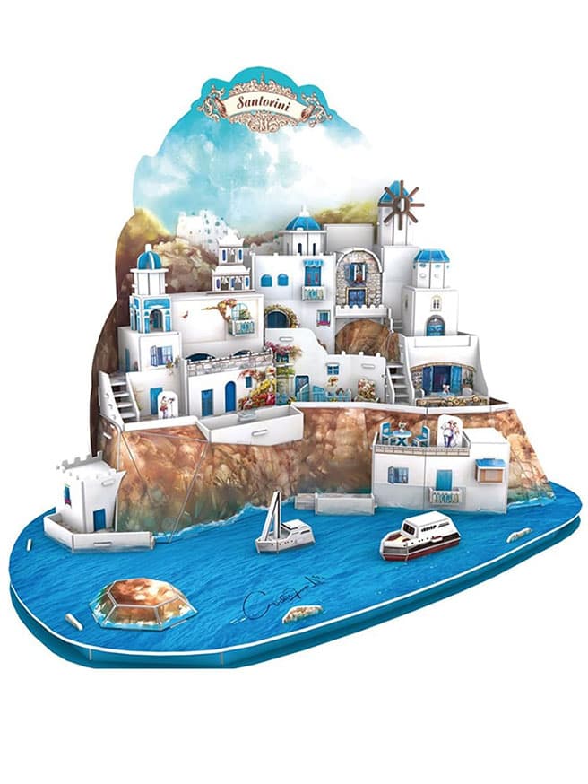 Cubic Fun Santorini Adası Yunanistan 3D Puzzle  (129 Parça)