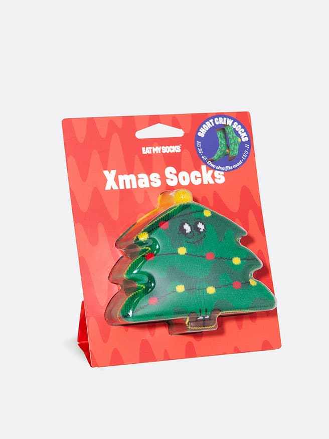 Eat My Socks Xmas Tree Yetişkin Tasarım Çorap — görsel 1
