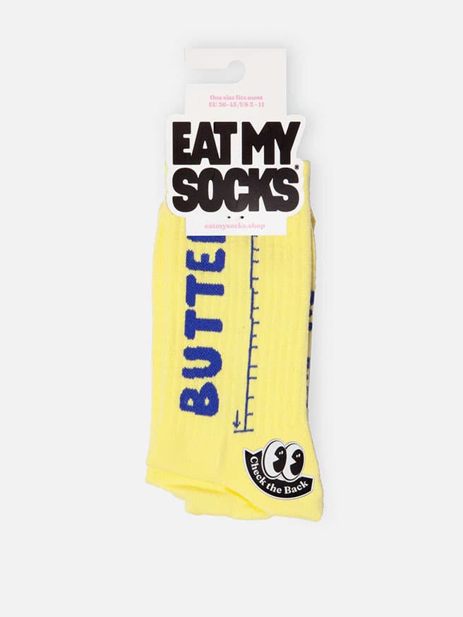 Eat My Socks Flat Butter Tasarım Yetişkin Çorap — görsel 1