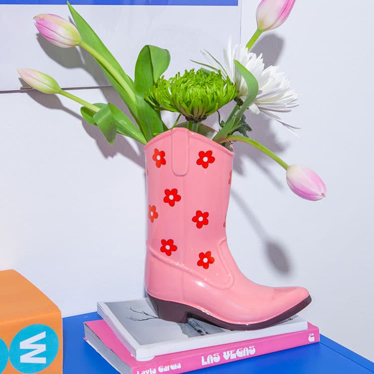DOIY Rodeo Kovboy Botu Vazo - Pembe — görsel 3