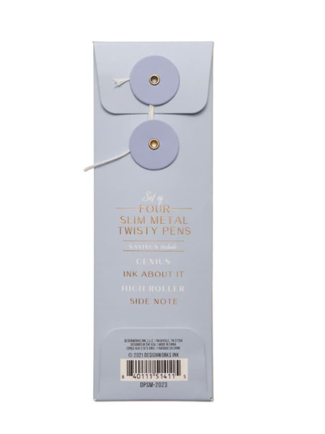 Designworks Ink Twisty Slim 4'lü Tükenmez Kalem Seti  Blue  Confidence