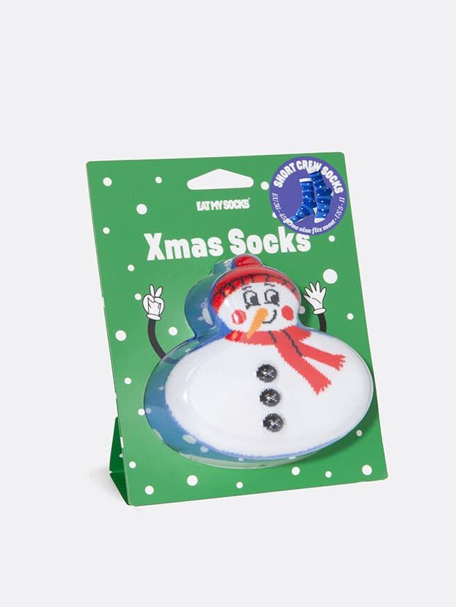 Eat My Socks Xmas Snowman Yetişkin Tasarım Çorap — görsel 1