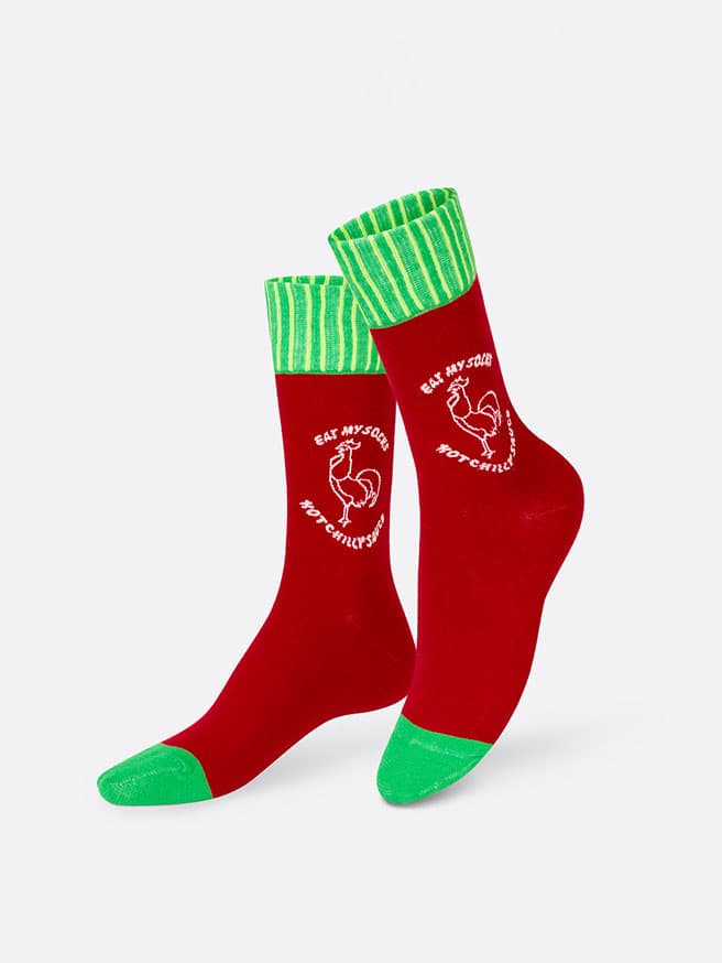 Eat My Socks Hot Sauce Tasarım Yetişkin Çorap — görsel 2