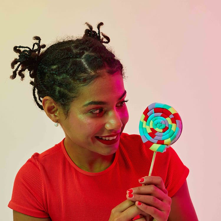 Eat My Socks Sweet Lollipop Tasarım Yetişkin Çorap — görsel 5