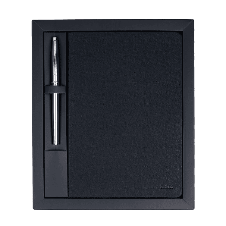 Scrikss SD300-1 Chester Premium Defter - 800 M Krom Roller Kalem Set — görsel 3