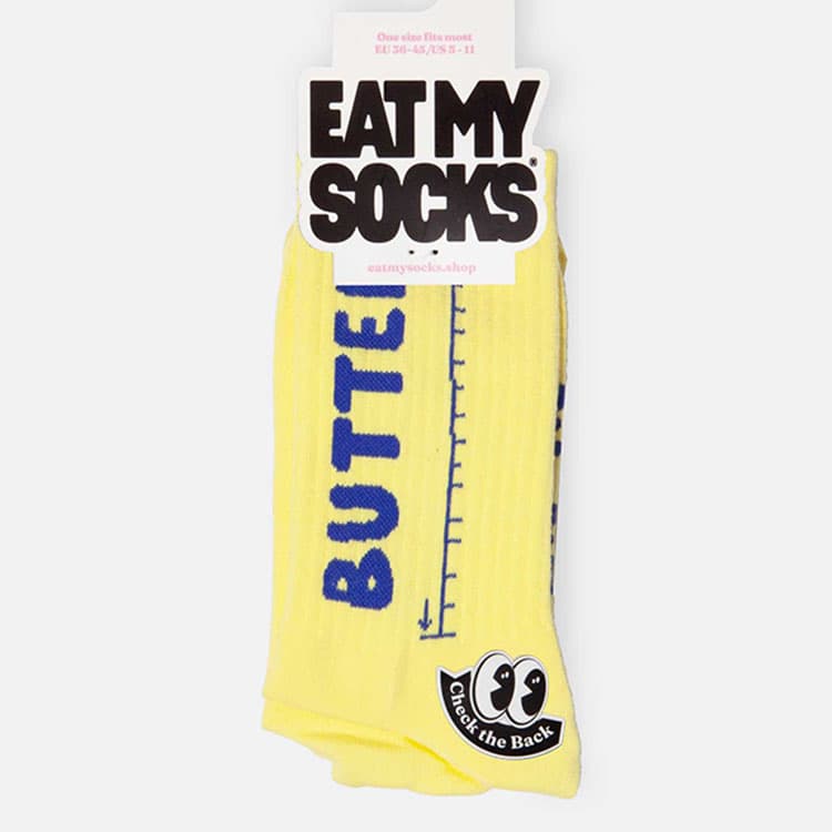 Eat My Socks Flat Butter Tasarım Yetişkin Çorap — görsel 3