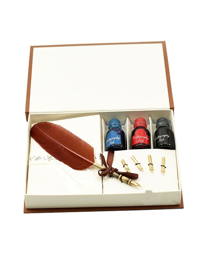 Steelpen Calligraphy Kuş Tüyü Ahşap Kaligrafi Kalem Set