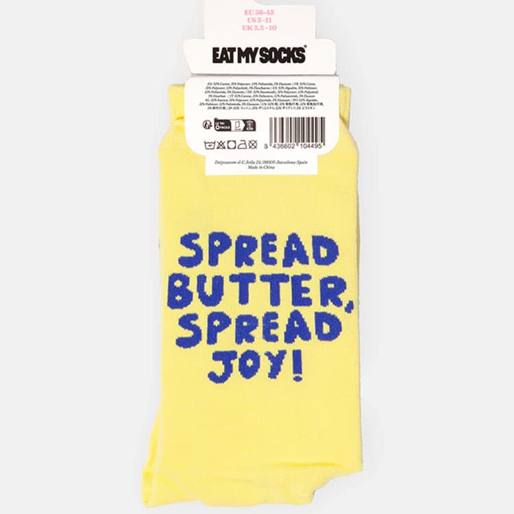Eat My Socks Flat Butter Tasarım Yetişkin Çorap — görsel 4