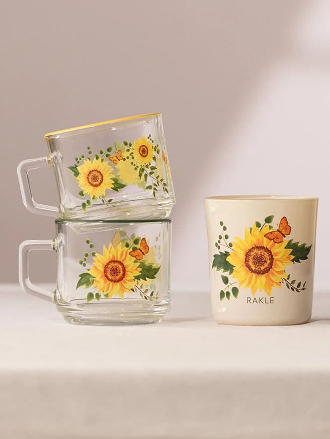 Sun Flower Stackable 3'lü Hediye Seti (180 cc)