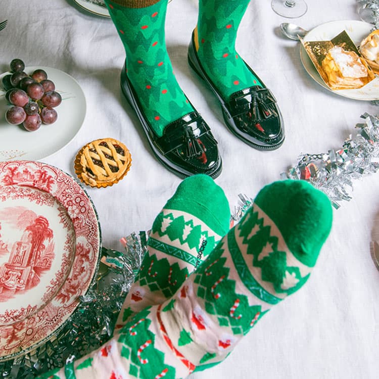 Eat My Socks Xmas Tree Yetişkin Tasarım Çorap — görsel 5