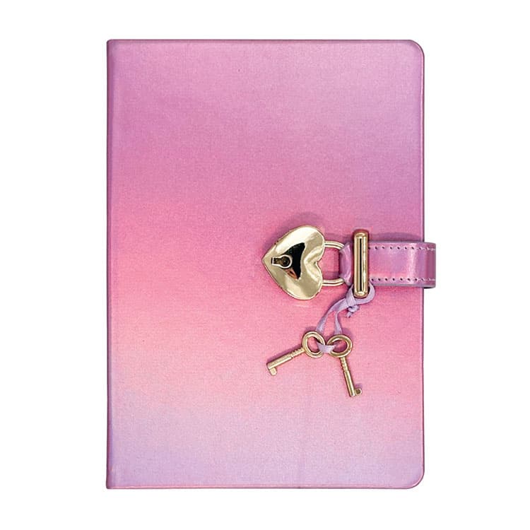 Victoria's Journals Hush Hush Kilitli Kutulu Metalik Çizgili Defter - Altın