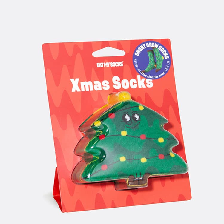 Eat My Socks Xmas Tree Yetişkin Tasarım Çorap — görsel 6