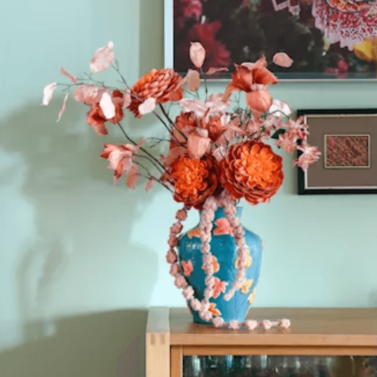 Vase Leaves Blue — görsel 4