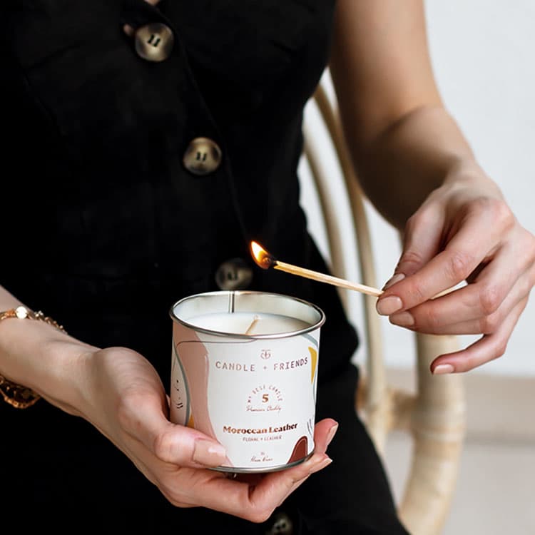 Candle + Friends No 5 Moroccan Leather Teneke Mum — görsel 3