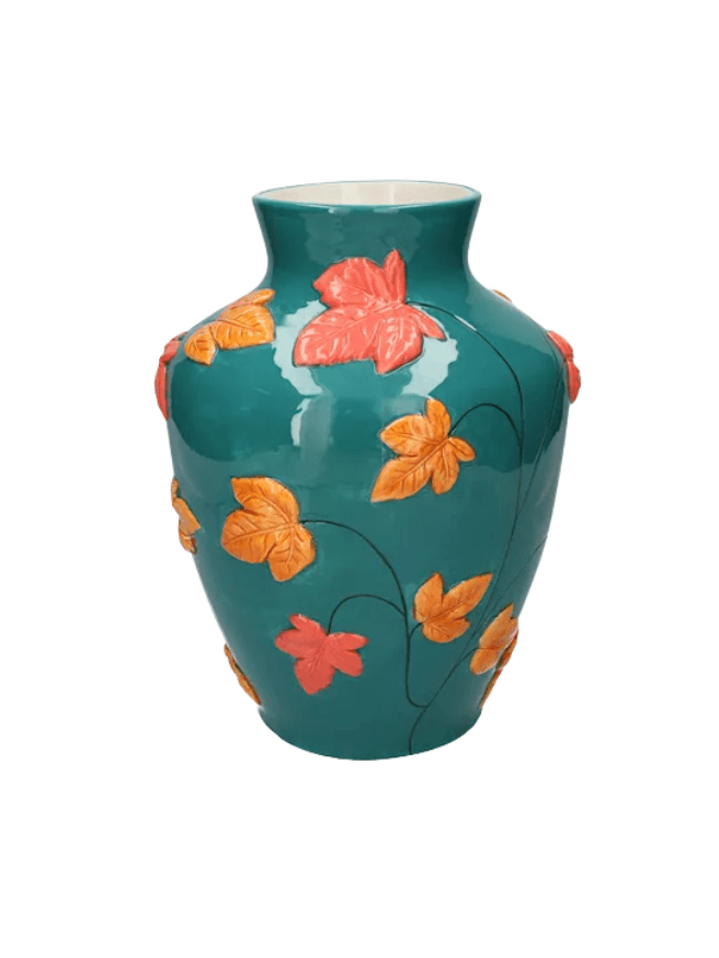 Vase Leaves Blue
